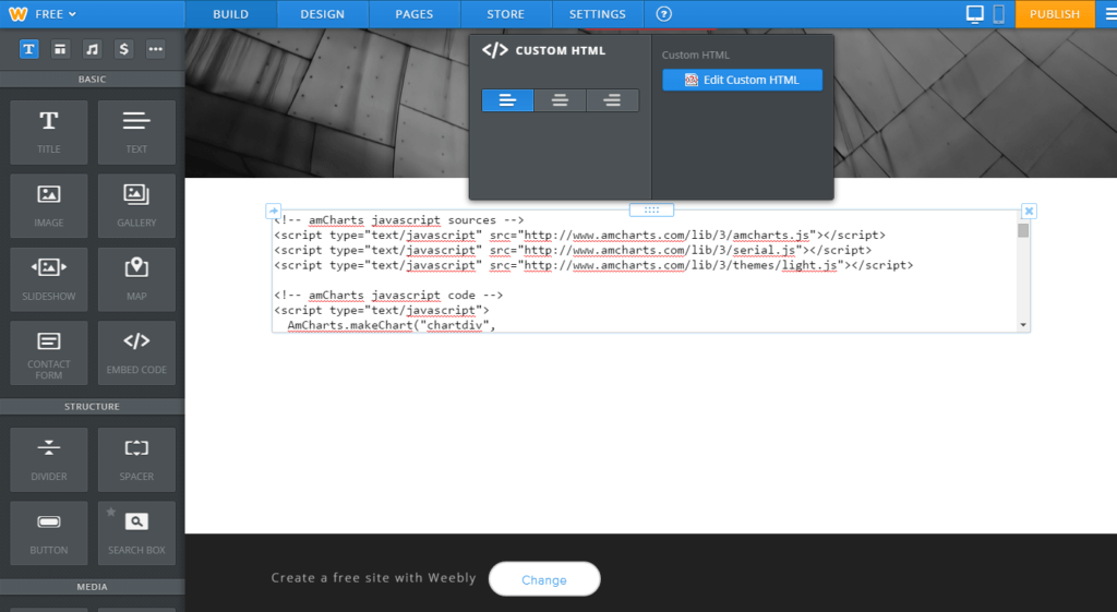 Paste in the code