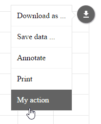Custom export menu items